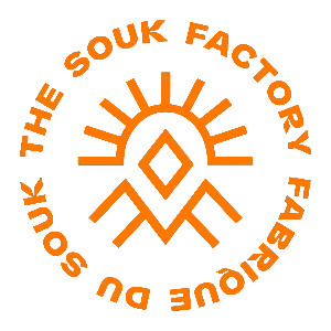 Logo de marque orange sur fond blanc