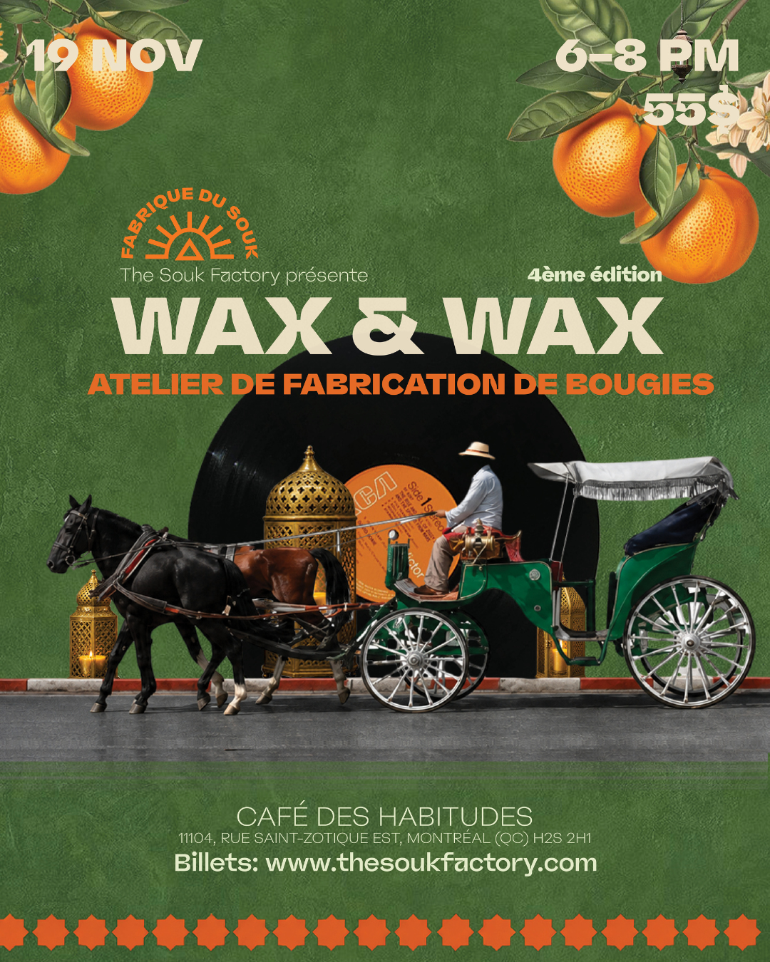 Wax&Wax - 4e édition - Atelier Fabrication de Bougies à Montréal