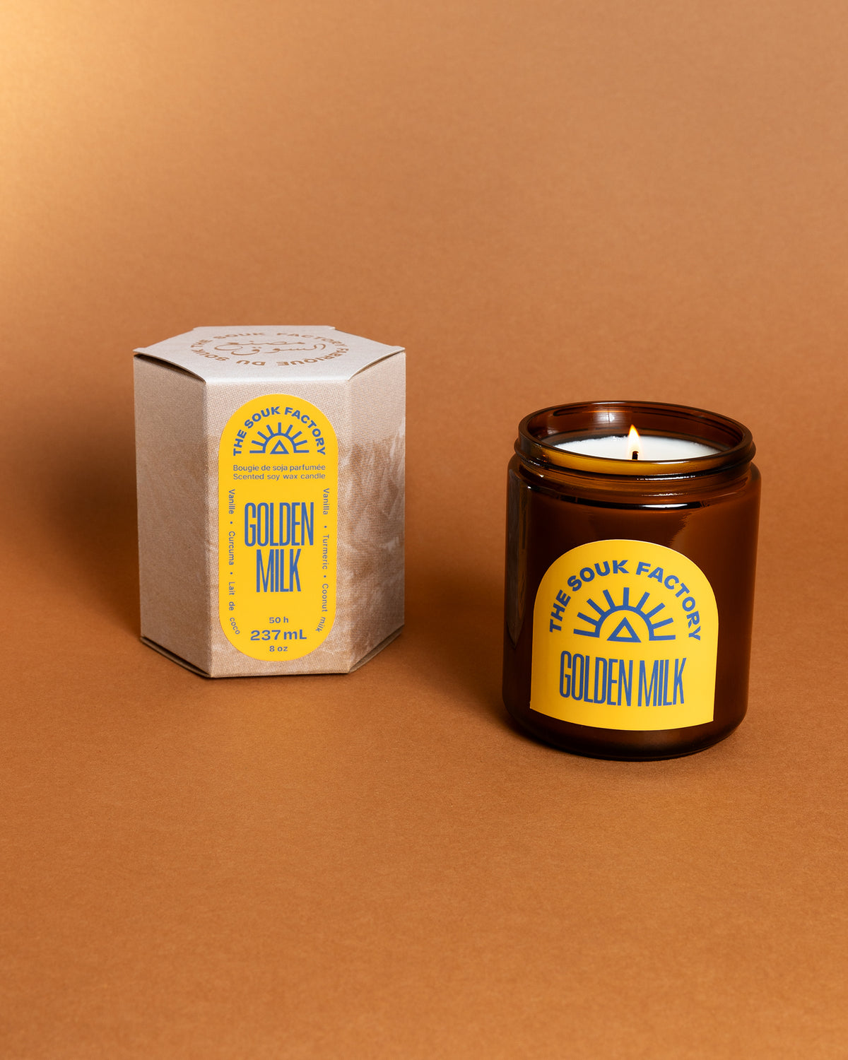 Bougie Golden Milk - Vanille, Curcuma & Lait de coco
