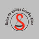Logo circulaire avec élément design S stylisé et écriture circulaire Salon de quilles Grande Allée