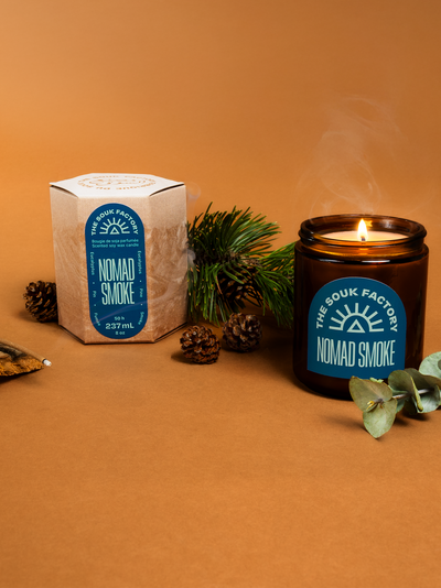 Bougie de soja parfumée Nomad Smoke, pin et eucalyptus